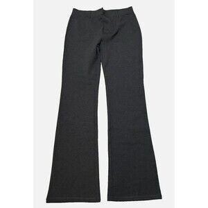 Black Pull On Pants XL High Rise Long Flare Mid-Weight Comfy Stretch Knit Pocket